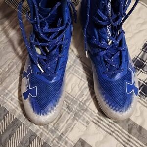 Under Armour Mens Blue and White Cleats